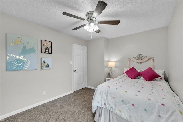 3905 Stonebridge Ct, Chesapeake, VA 23321 - carpeted bedroom with a textured ceiling and a ceiling fan