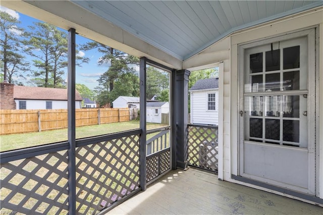 5 Rex Ave, Portsmouth, VA 23702 - unfurnished sunroom with lofted ceiling
