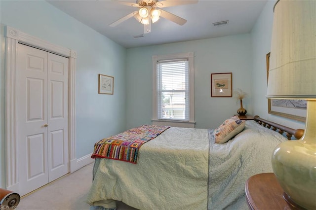 122 S Willard Ave, Hampton, VA 23663 - carpeted bedroom featuring a ceiling fan and a closet