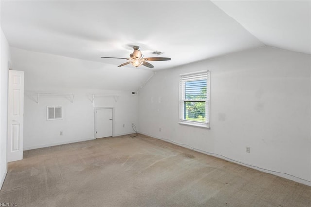 1117 Tibbetstown Ct, Virginia Beach, VA 23454 - bonus room featuring lofted ceiling, a ceiling fan, attic access, and carpet floors