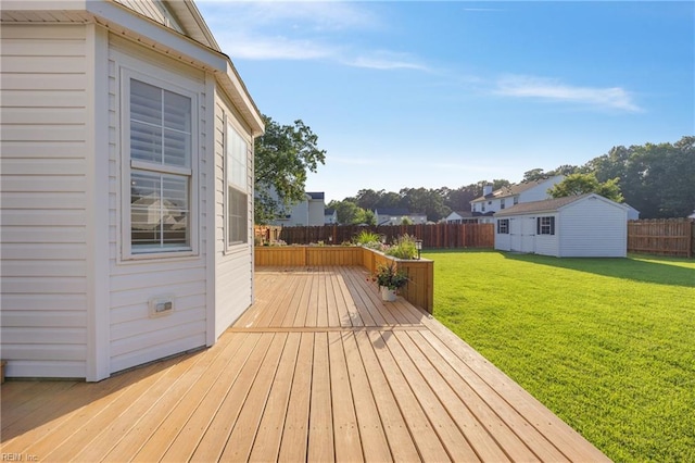 3015 Beech Grove Ln, Suffolk, VA 23435 - wooden deck featuring a fenced backyard and an outdoor structure