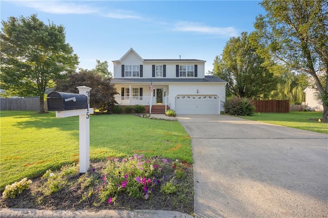 3015 Beech Grove Ln, Suffolk, VA 23435 - traditional home with a porch, concrete driveway, and an attached garage