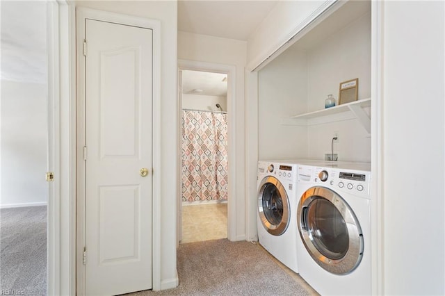 5405 Kiawah Ct, Virginia Beach, VA 23462 - laundry area with light colored carpet and washer and dryer