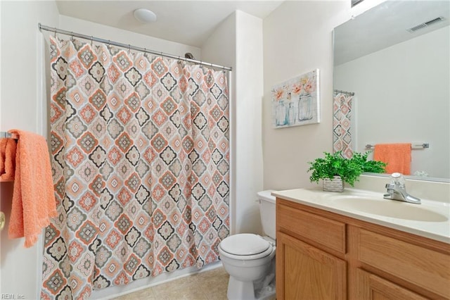 5405 Kiawah Ct, Virginia Beach, VA 23462 - bathroom with vanity, tile patterned floors, and a shower with shower curtain