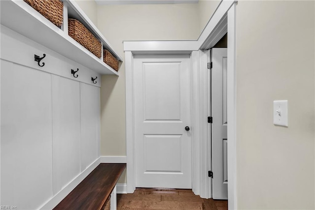 112 Gleneagles, Smithfield, VA 23430 - mudroom featuring wood finished floors and baseboards