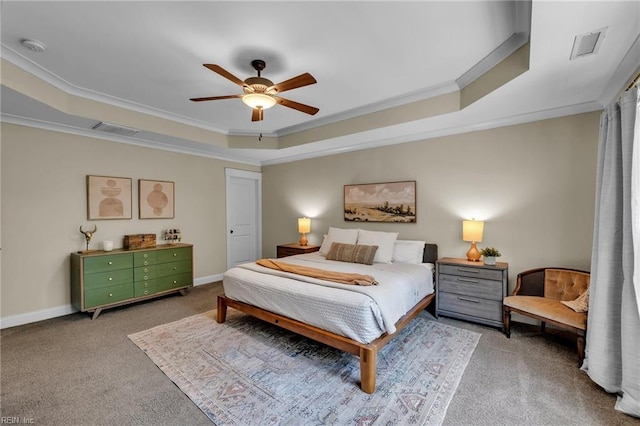 112 Gleneagles, Smithfield, VA 23430 - carpeted bedroom with a raised ceiling, ornamental molding, and ceiling fan