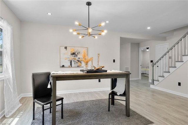 21 Rodgers Pl, Portsmouth, VA 23702 - office area with light wood-style floors, a chandelier, and recessed lighting