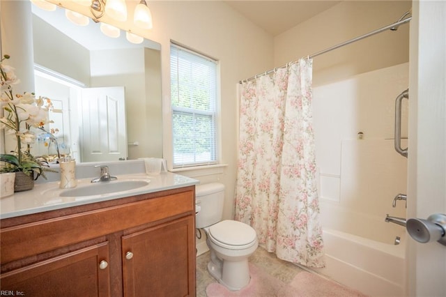 1304 Kemp Bridge Dr, Chesapeake, VA 23320 - bathroom with vanity, shower / bathtub combination with curtain, and tile patterned flooring