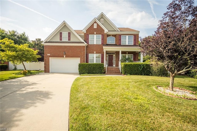 1304 Kemp Bridge Dr, Chesapeake, VA 23320 - view of front of property with a garage, brick siding, and driveway
