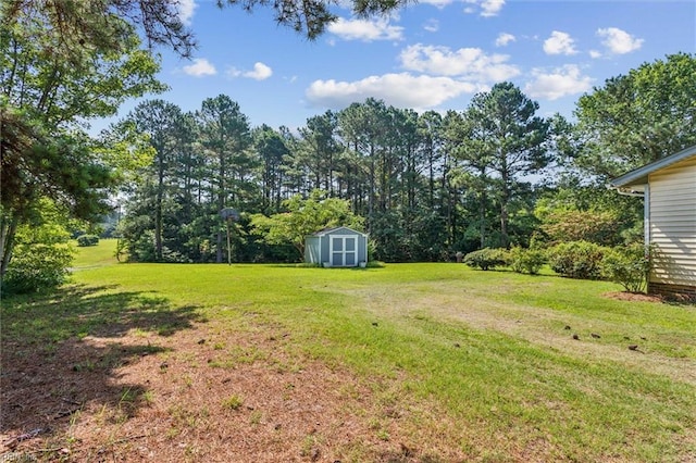 278 Mallard Dr, Hardyville, VA 23070 - view of green lawn with a storage shed