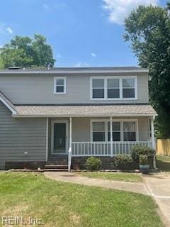 1717 English Ave, Chesapeake, VA 23320 - view of front facade featuring a porch and a front lawn