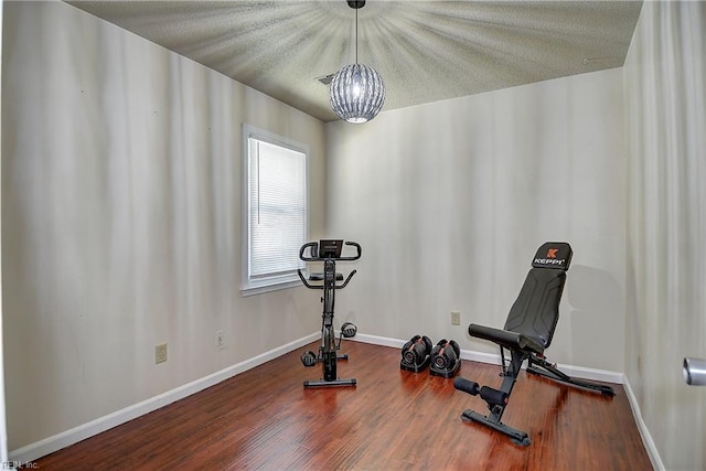 2561 Elon Dr, Virginia Beach, VA 23454 - workout room with wood finished floors and a textured ceiling