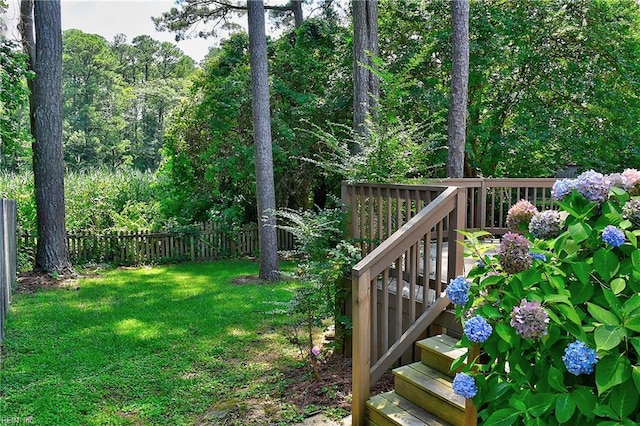 2561 Elon Dr, Virginia Beach, VA 23454 - fenced backyard with a wooden deck