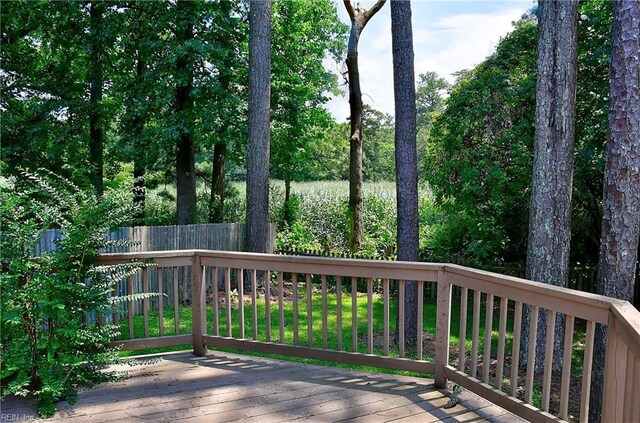 2561 Elon Dr, Virginia Beach, VA 23454 - wooden terrace with a fenced backyard