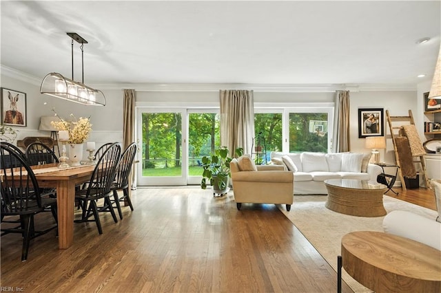 1832 Pitchkettle Rd, Suffolk, VA 23434 - living area featuring ornamental molding and wood finished floors
