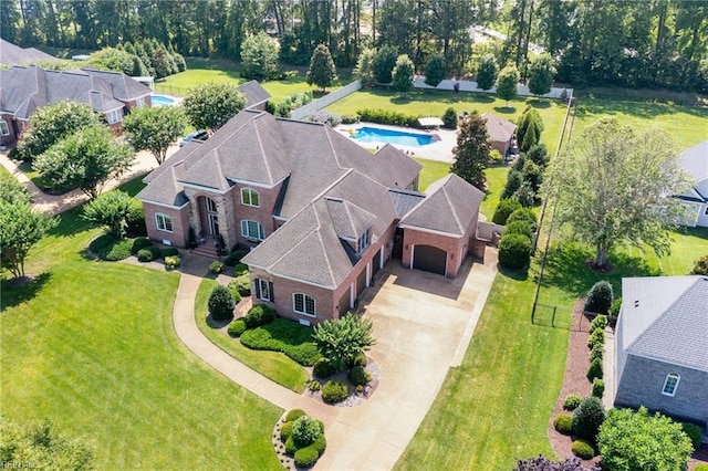 201 Glebe Spring Ln, Yorktown, VA 23693 - aerial view of property and surrounding area with a pool area