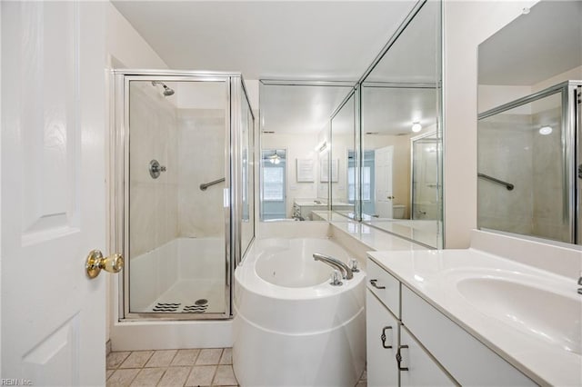 563 Seahorse Run, Chesapeake, VA 23320 - full bathroom with vanity, a bath, and a stall shower