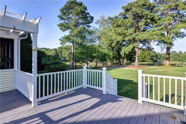 66 Heron Harbor Way, Hudgins, VA 23076 - wooden terrace featuring a lawn
