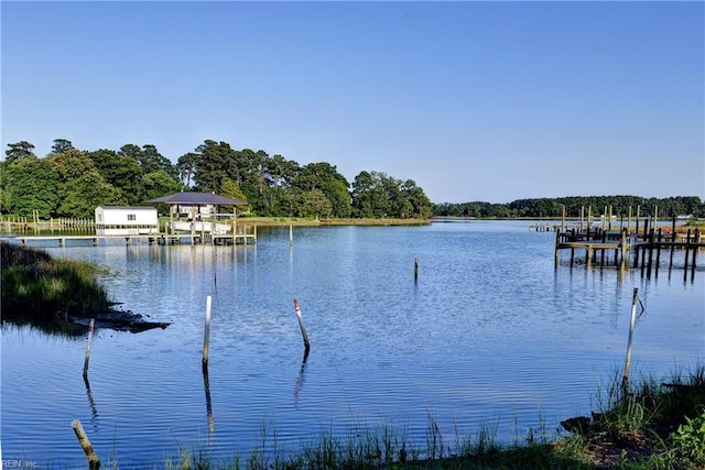 66 Heron Harbor Way, Hudgins, VA 23076 - water view featuring a boat dock