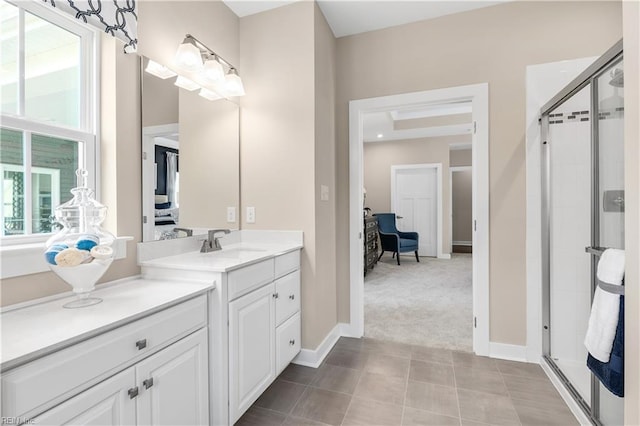 1508 Charlie St, Chesapeake, VA 23322 - bathroom featuring a stall shower and vanity