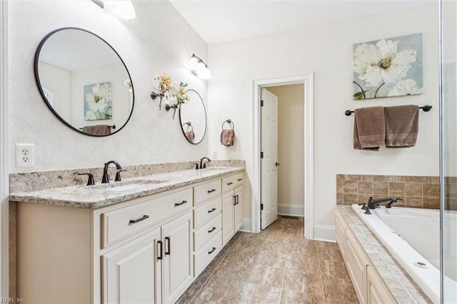 2841 Bennetts Pond Rd, Williamsburg, VA 23185 - full bathroom with double vanity and a garden tub