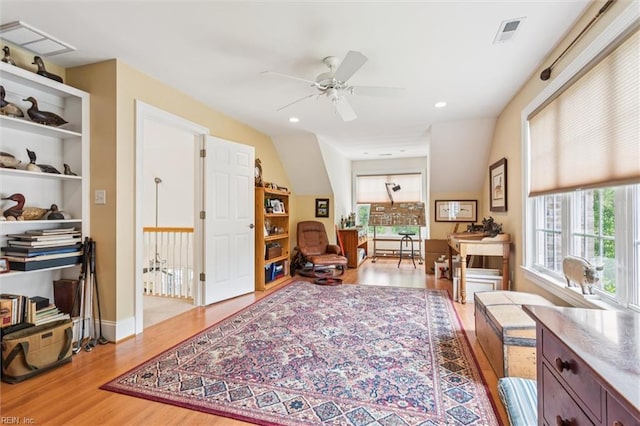 2841 Bennetts Pond Rd, Williamsburg, VA 23185 - living area featuring wood finished floors and a ceiling fan