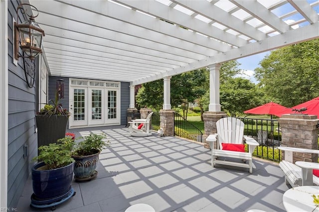 2841 Bennetts Pond Rd, Williamsburg, VA 23185 - view of patio with a pergola and french doors