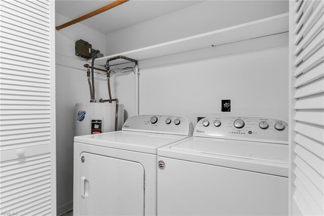 37 Winster Fax, Williamsburg, VA 23185 - laundry area featuring separate washer and dryer and water heater