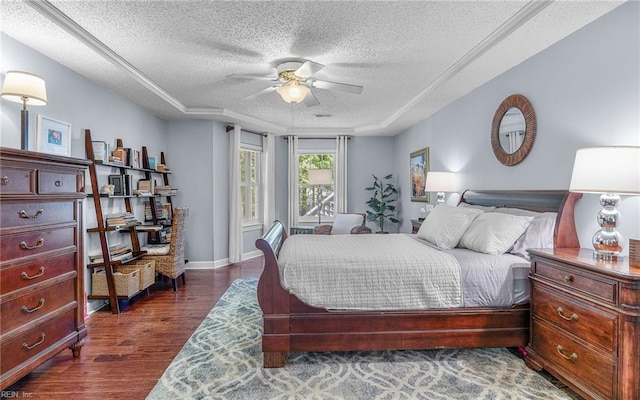 708 Inlet Quay Quay Unit D, Chesapeake, VA 23320 - bedroom featuring a textured ceiling, dark wood-style flooring, and a ceiling fan