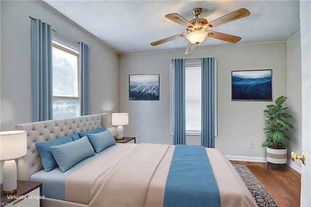 831 Quail Ave, Chesapeake, VA 23324 - bedroom with wood finished floors and a ceiling fan