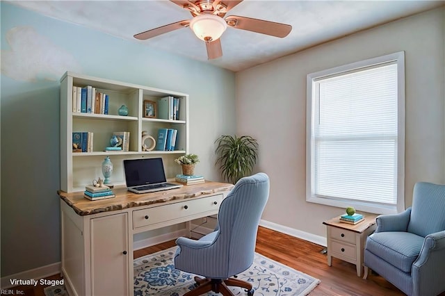 831 Quail Ave, Chesapeake, VA 23324 - office area featuring light wood-style floors and ceiling fan