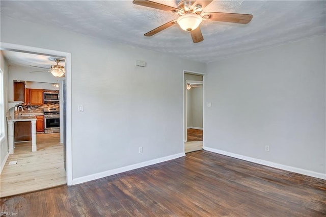 831 Quail Ave, Chesapeake, VA 23324 - unfurnished room featuring light wood-style flooring and ceiling fan