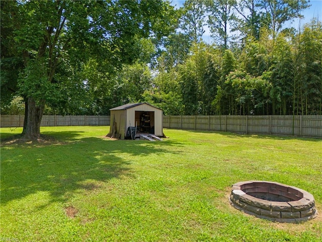 201 Jarvis Rd, Chesapeake, VA 23323 - fenced backyard with a shed and an outdoor fire pit
