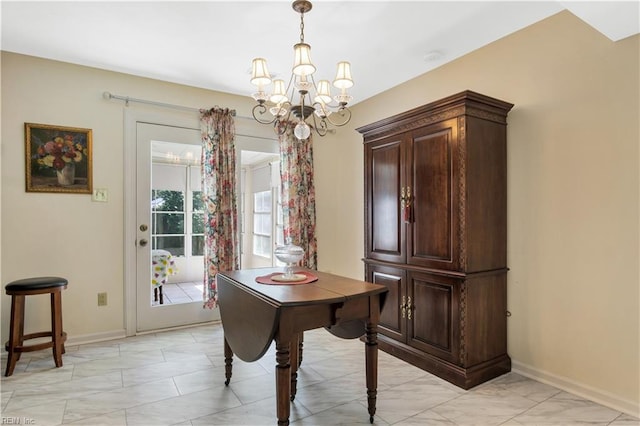 106 Deep Water Cv, Newport News, VA 23606 - dining space with light marble finish flooring and a chandelier