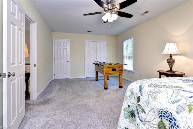 2712 Holly Ridge Ln, Williamsburg, VA 23185 - bedroom with light carpet and ceiling fan