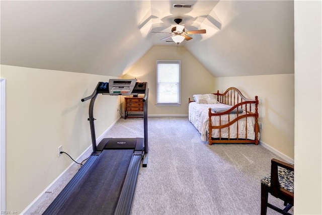 2712 Holly Ridge Ln, Williamsburg, VA 23185 - bedroom featuring carpet flooring, a ceiling fan, and lofted ceiling