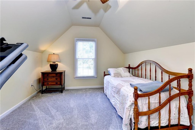 2712 Holly Ridge Ln, Williamsburg, VA 23185 - carpeted bedroom featuring lofted ceiling and ceiling fan