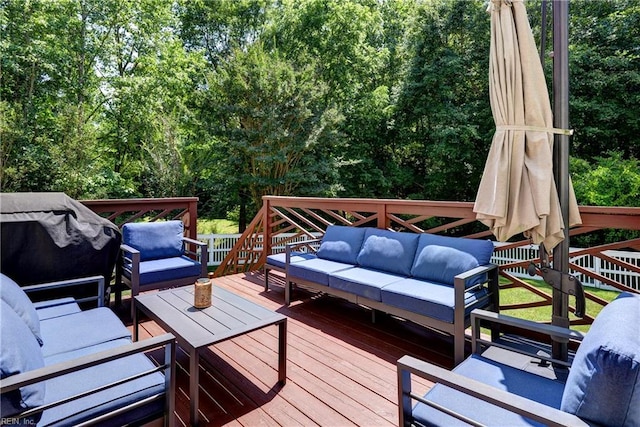 2712 Holly Ridge Ln, Williamsburg, VA 23185 - wooden terrace featuring an outdoor living space