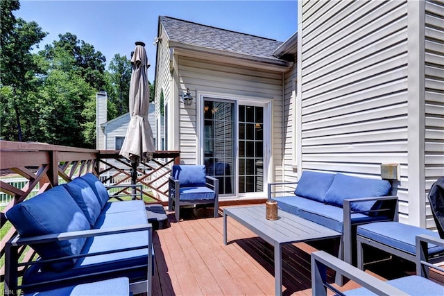 2712 Holly Ridge Ln, Williamsburg, VA 23185 - wooden terrace featuring outdoor lounge area