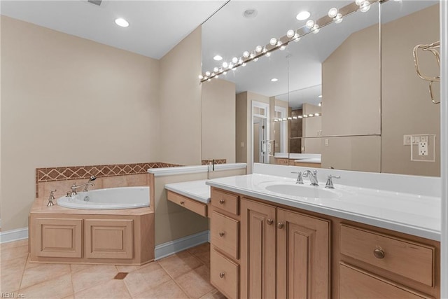 308 Rivers Edge, Williamsburg, VA 23185 - bathroom with vanity, a bath, and tile patterned flooring