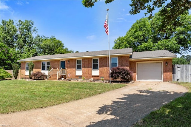 2805 Point Ct, Chesapeake, VA 23321 - ranch-style home with a garage, driveway, and brick siding