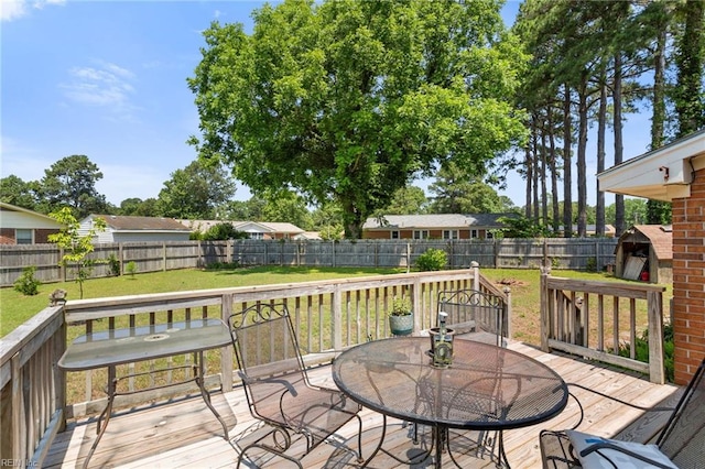 2805 Point Ct, Chesapeake, VA 23321 - wooden deck with a fenced backyard and outdoor dining space