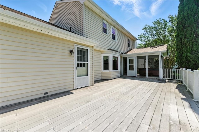 60 Dillwyn Dr, Newport News, VA 23602 - wooden deck featuring a sunroom