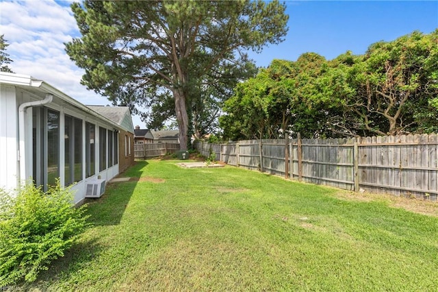 600 Whitechapel Dr, Virginia Beach, VA 23455 - fenced backyard with a sunroom and a wall mounted AC