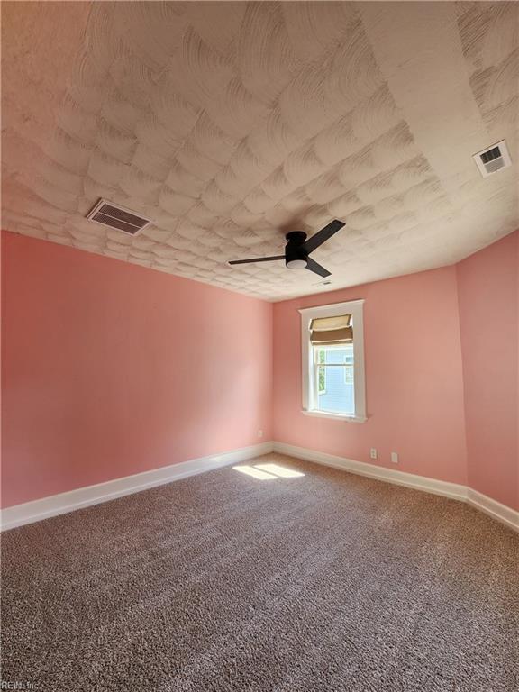 110 S Willard Ave, Hampton, VA 23663 - carpeted empty room with ceiling fan and baseboards