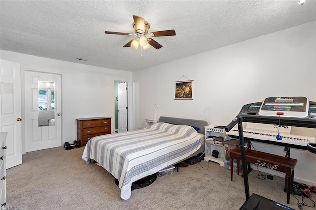 3009 Aaron Dr, Chesapeake, VA 23323 - bedroom with carpet floors, a textured ceiling, and a ceiling fan