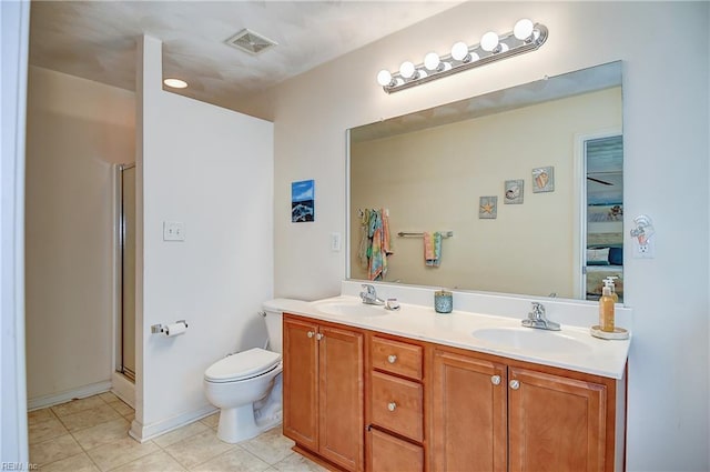 1212 Gunn Hall Dr, Virginia Beach, VA 23454 - bathroom with double vanity, tile patterned floors, and a stall shower