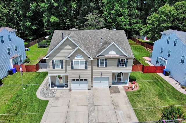 1212 Gunn Hall Dr, Virginia Beach, VA 23454 - view of front of property with concrete driveway, a garage, and a shingled roof