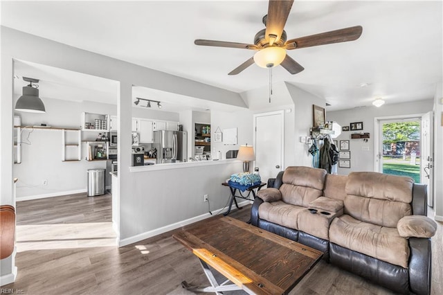 1536 Eagleton Ln, Virginia Beach, VA 23455 - living room featuring a ceiling fan and wood finished floors