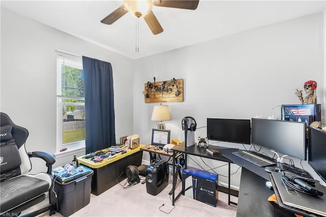1536 Eagleton Ln, Virginia Beach, VA 23455 - office area featuring carpet and ceiling fan